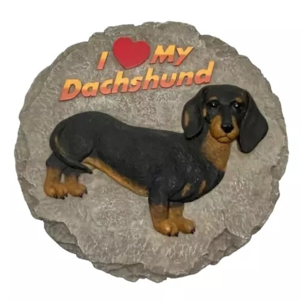 Spoontiques Dachshund Dog‎ "I Love My Dachshund” Stepping Stone 10” Wall Plaque